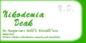 nikodemia deak business card